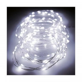 Ghirlanda di Luci LED Lumineo Argentato 5 m 12 m 14 m (Bianco Freddo)