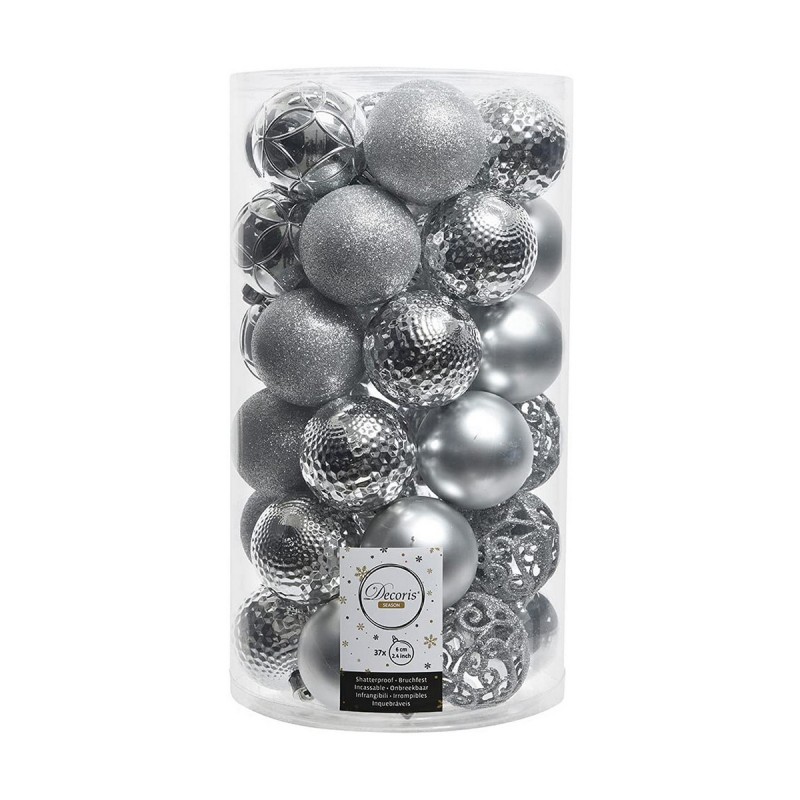 Palle di Natale Decoris Argentato 37 Pezzi