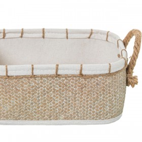 Set di Cesti Alexandra House Living 03826 Bianco Marrone vimini Rattan Fibra naturale (3 Unità)