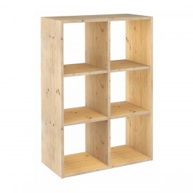 Scaffale Astigarraga Dinamic 6 Marrone Naturale Pino 70,8 x 33 x 105,4 cm Cubi Componibile