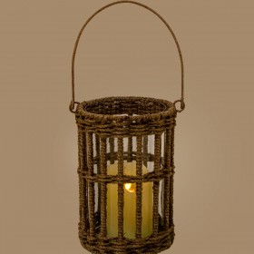 Portacandele Alexandra House Living Marrone Cristallo 15 x 22 x 15 cm