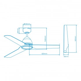 Ventilatore da Soffitto EDM 33986 Java Bianco 60 W Ø 130 cm
