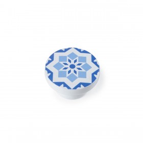Pomo Rei e242 Azzurro legno di faggio Ø 40 x 22 mm 4 Pezzi