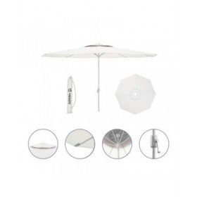 Marbueno Ombrellone Acciaio 8 Stecche D270 cm Poliestere Bianco Giardino, Piscina e Terrazza 10187