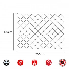 Ghirlanda di Luci LED EDM 71267 2 x 1,5 m Bianco (Bianco Freddo) (1 Unità)