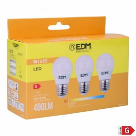 Confezione da 3 lampadine LED EDM 98201 G 35 W 5 W 50 W E27 3200 Lm Ø 4,5 x 8 cm (3200 K)