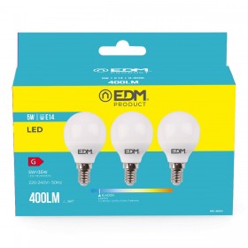 Confezione da 3 lampadine LED EDM 98202 G 35 W 5 W 50 W E14 400 lm Ø 4,5 x 8 cm (6400 K)