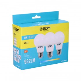 Confezione da 3 lampadine LED EDM 98207 F 60 W 10 W 68 W E27 810 Lm 932 Lm Ø 6 x 10,8 cm (6400 K)