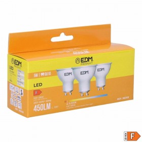 Confezione da 3 lampadine LED EDM 98208 F 5 W 45 W GU10 450 lm Ø 5 x 5,5 cm (3200 K)