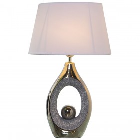 Lampada da tavolo Alexandra House Living Nero Grigio Multicolore Argentato Ceramica 40 W 32 x 50 x 20 cm