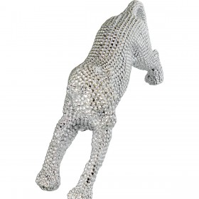 Statua Decorativa Alexandra House Living Argentato Plastica Leopardo 40 x 9 x 15 cm
