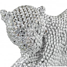 Statua Decorativa Alexandra House Living Argentato Plastica Leopardo 40 x 9 x 15 cm