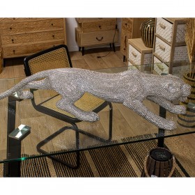 Statua Decorativa Alexandra House Living Argentato Plastica Pantera 115 x 26 x 24 cm