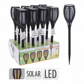 Picchetto solare da giardino Progarden Nero polipropilene Ø 10 x 58 cm Solare Effetto fiamma