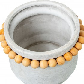 Vaso Alexandra House Living Grigio Legno Ceramica Palline 24 x 18 cm