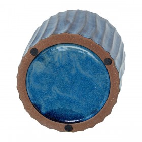 Set di vasi da fiori Alexandra House Living Azzurro Ceramica Righe 2 Pezzi