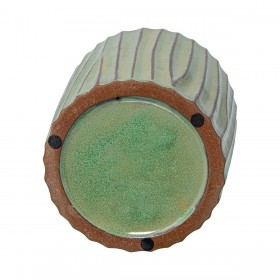 Set di vasi da fiori Alexandra House Living Verde Ceramica Righe 2 Pezzi