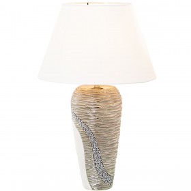 Lampada da tavolo Alexandra House Living Bianco Dorato Ceramica 40 W 18 x 42 x 12 cm