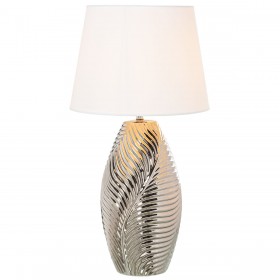 Lampada da tavolo Alexandra House Living Bianco Argentato Ceramica 60 W 19 x 43 x 19 cm