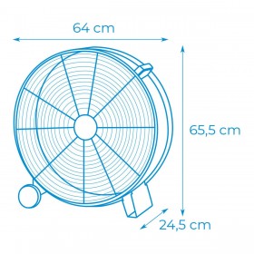 Ventilatore da Terra EDM Nero 180 W Ø 60 cm industriale
