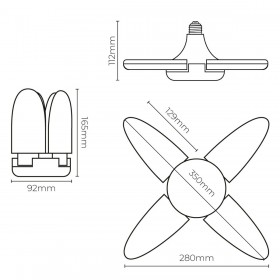 Lampadina LED EDM 98907 Leaf 30 W 200 W E27 3000 lm 35 x 11,2 cm Multidirezionale (6500 K)