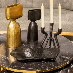 Centrotavola Alexandra House Living Nero Alluminio 41 x 20 x 7 cm