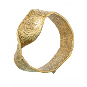 Statua Decorativa Alexandra House Living Möbius Strip Dorato Astratto 24 x 23 x 10 cm