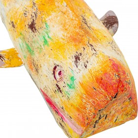 Statua Decorativa Alexandra House Living Giallo Ferro Balena 47 x 26 x 29 cm