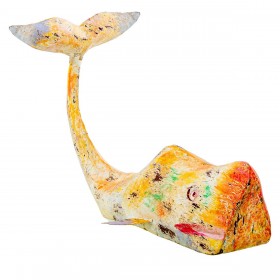 Statua Decorativa Alexandra House Living Giallo Ferro Balena 47 x 26 x 29 cm