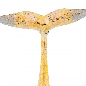 Statua Decorativa Alexandra House Living Giallo Ferro Balena 47 x 26 x 29 cm