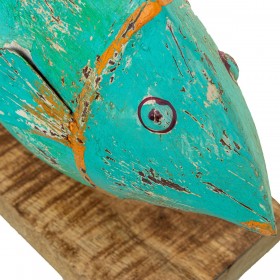 Statua Decorativa Alexandra House Living Azzurro Ferro Pesci 72 x 10 x 28 cm