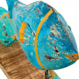 Statua Decorativa Alexandra House Living Azzurro Ferro Pesci 72 x 10 x 28 cm