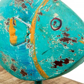 Statua Decorativa Alexandra House Living Azzurro Ferro Pesci 72 x 10 x 28 cm