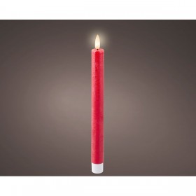 Candela LED Lumineo Rosso Ø 2,2 x 24,5 cm 2 Unità (AAA)
