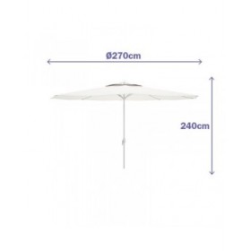 Marbueno Ombrellone Acciaio 8 Stecche D270 cm Poliestere Bianco Giardino, Piscina e Terrazza 10187