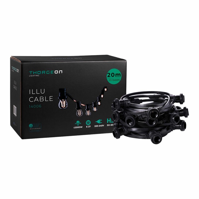 Filo di luci Thorgeon Nero 2000 W 20 m 20