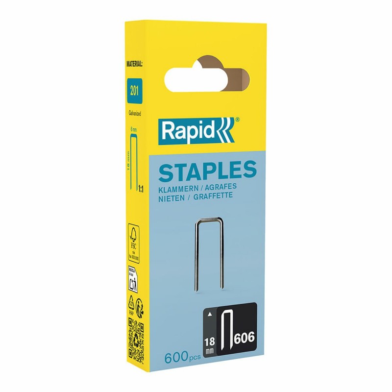Spille Rapid 606 18 mm Zincato (600 Unità)