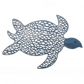 Quadro Tartaruga 35,56 x 3,18 x 26,67 cm Azzurro Metallo