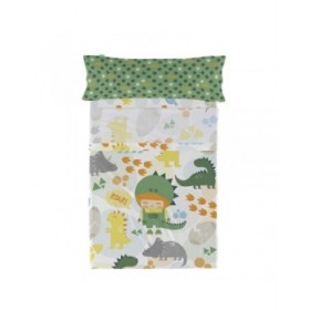 Set di Lenzuola HappyFriday Happynois Happydino Multicolore 2 Pezzi