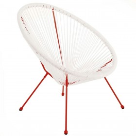 Poltrona da giardino Acapulco 73 x 80 x 85 cm Rosso Bianco Rattan