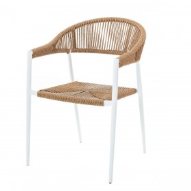 Sedia da giardino Neska Bianco Alluminio rattan sintetico 56 x 59,5 x 81 cm