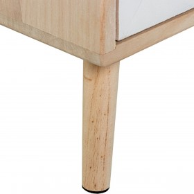 Cassettiera Alexandra House Living Bianco Marrone Legno 40 x 91 x 30 cm