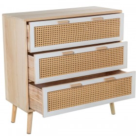 Cassettiera Alexandra House Living Bianco Marrone Legno 80 x 81 x 35 cm