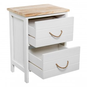 Comodino Alexandra House Living Bianco Marrone Legno 40 x 55 x 30 cm