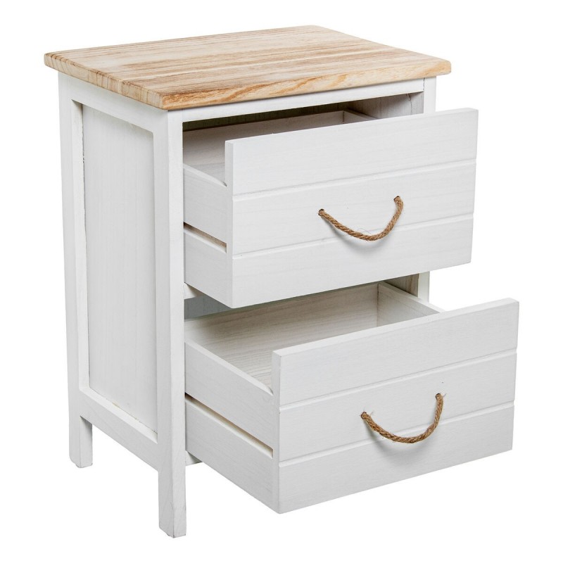 Comodino Alexandra House Living Bianco Marrone Legno 40 x 55 x 30 cm