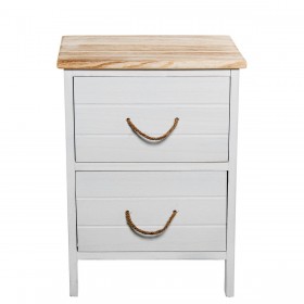 Comodino Alexandra House Living Bianco Marrone Legno 40 x 55 x 30 cm