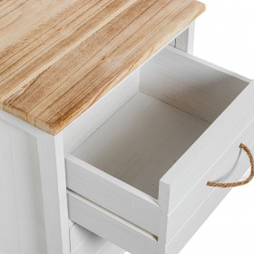 Comodino Alexandra House Living Bianco Marrone Legno 40 x 55 x 30 cm