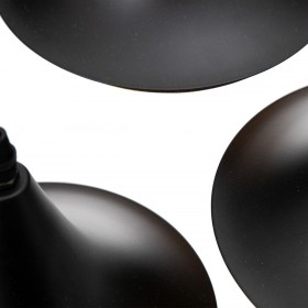 Lampadario 36 x 36 x 130 cm Nero Dorato Metallo Ø 18,5 cm