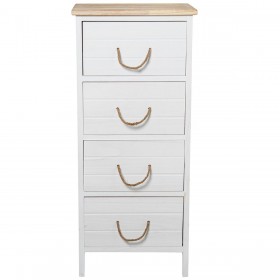Cassettiera Alexandra House Living Bianco Marrone Legno 40 x 91 x 30 cm