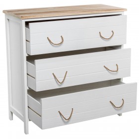 Cassettiera Alexandra House Living Bianco Marrone Legno 80 x 81 x 35 cm
